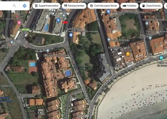 En Urbanización Con Piscina En Playa De Silgar Apartamento *